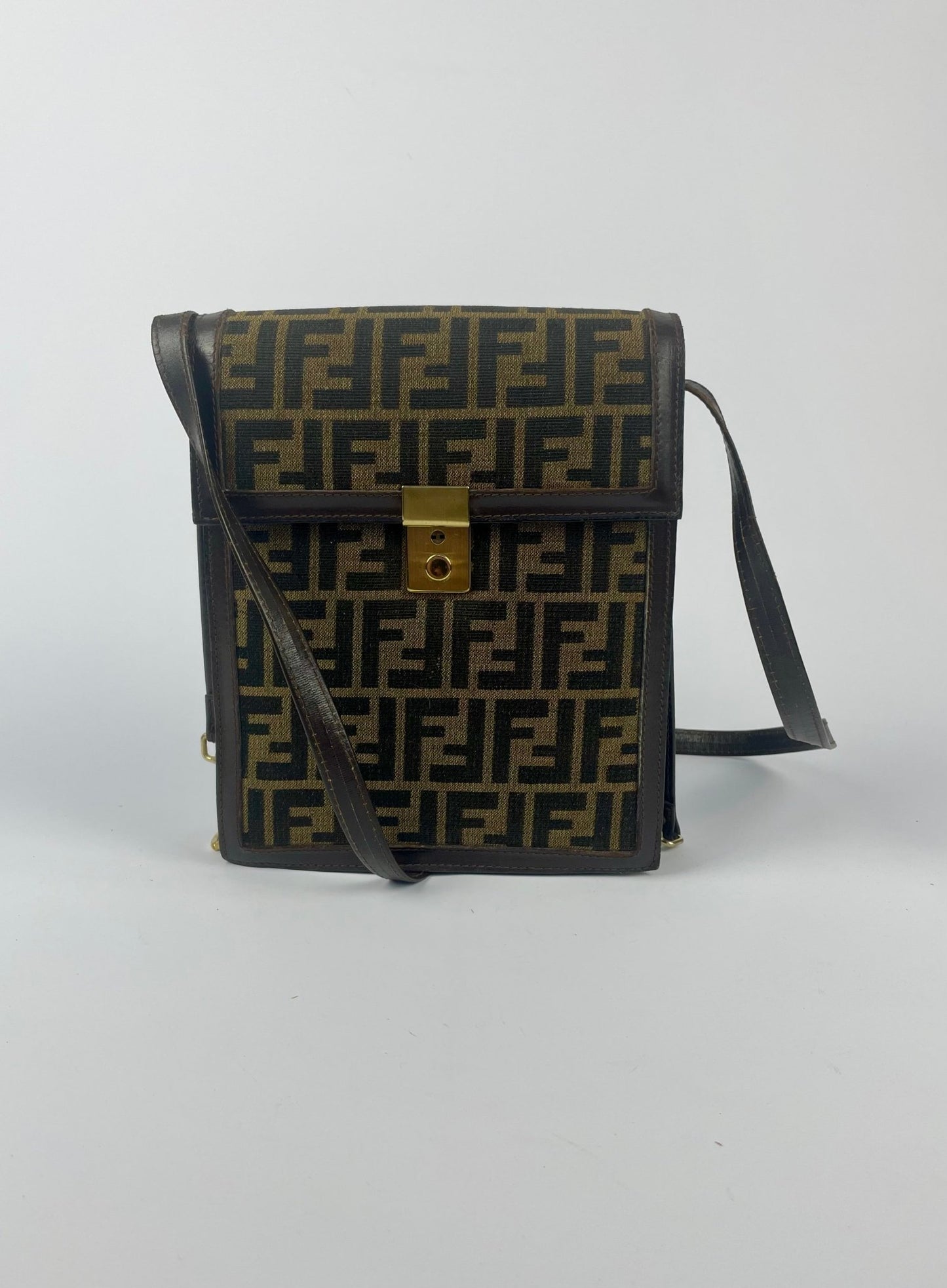 The Vintage Bag Fendi Zucca Monogram Messenger Bag