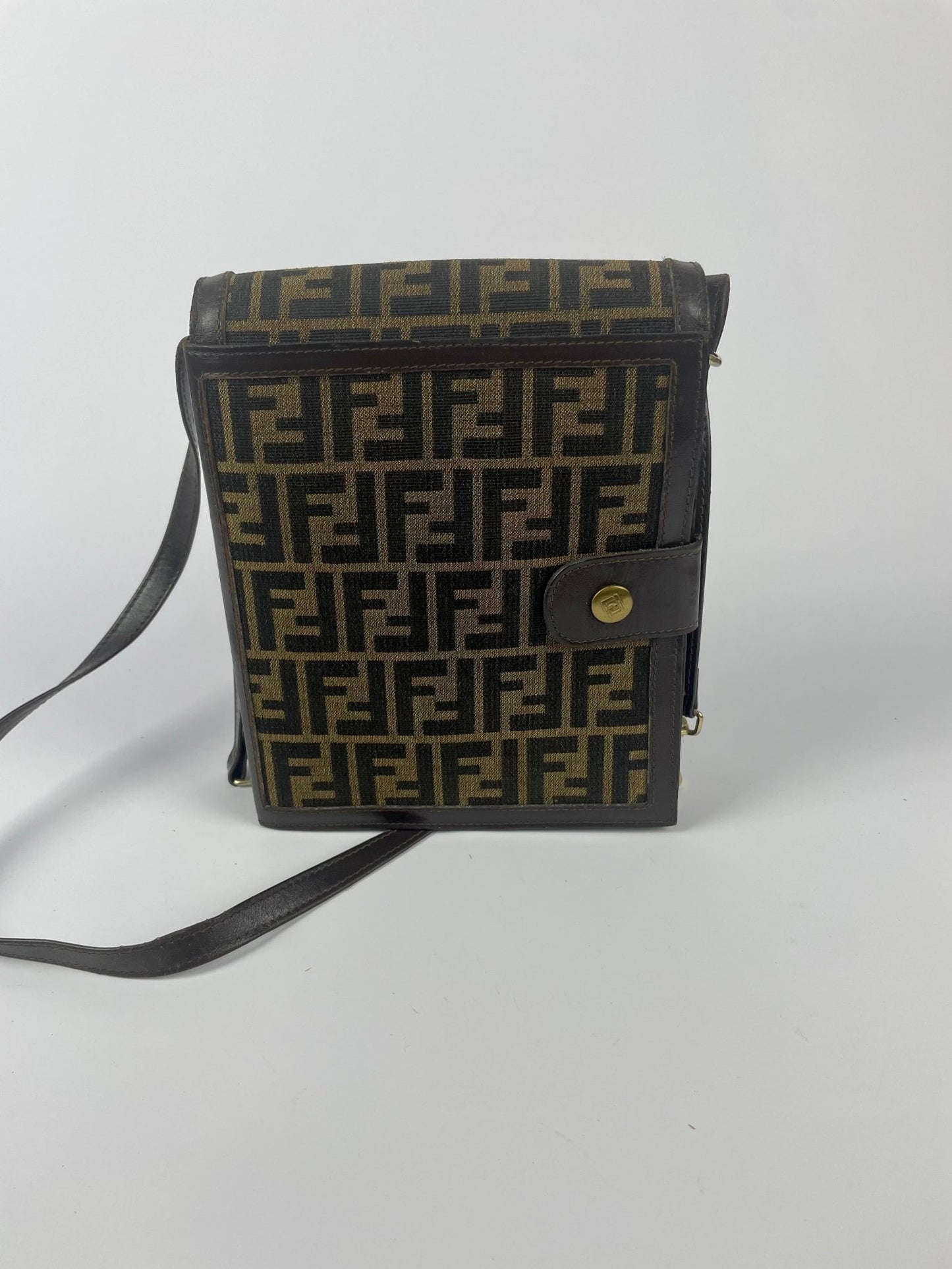 The Vintage Bag Fendi Zucca Monogram Messenger Bag