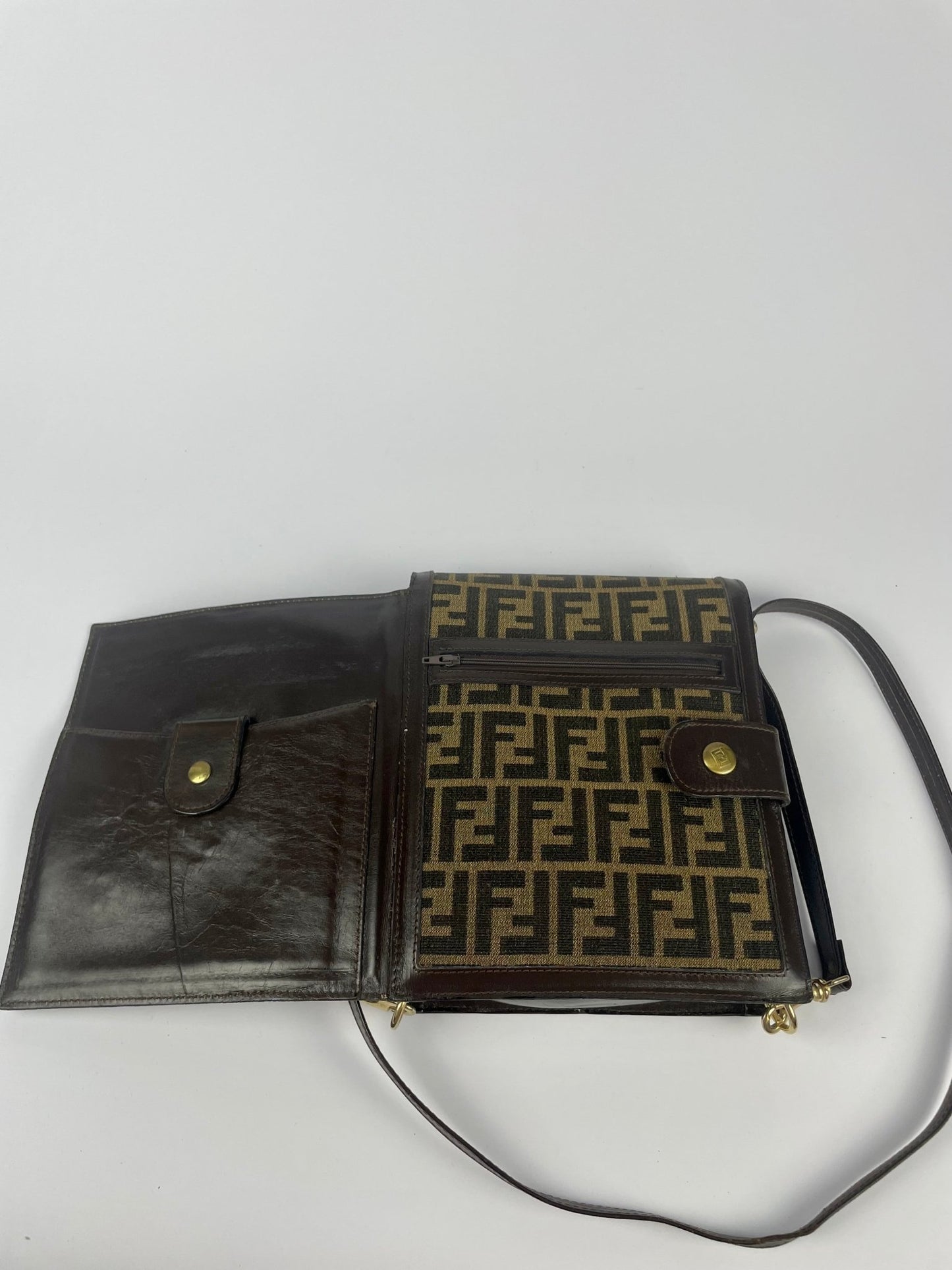 The Vintage Bag Fendi Zucca Monogram Messenger Bag