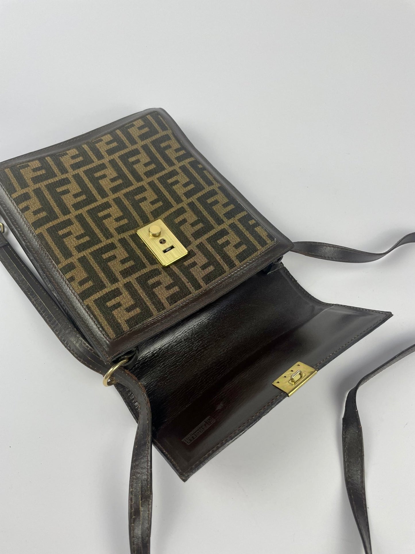 The Vintage Bag Fendi Zucca Monogram Messenger Bag