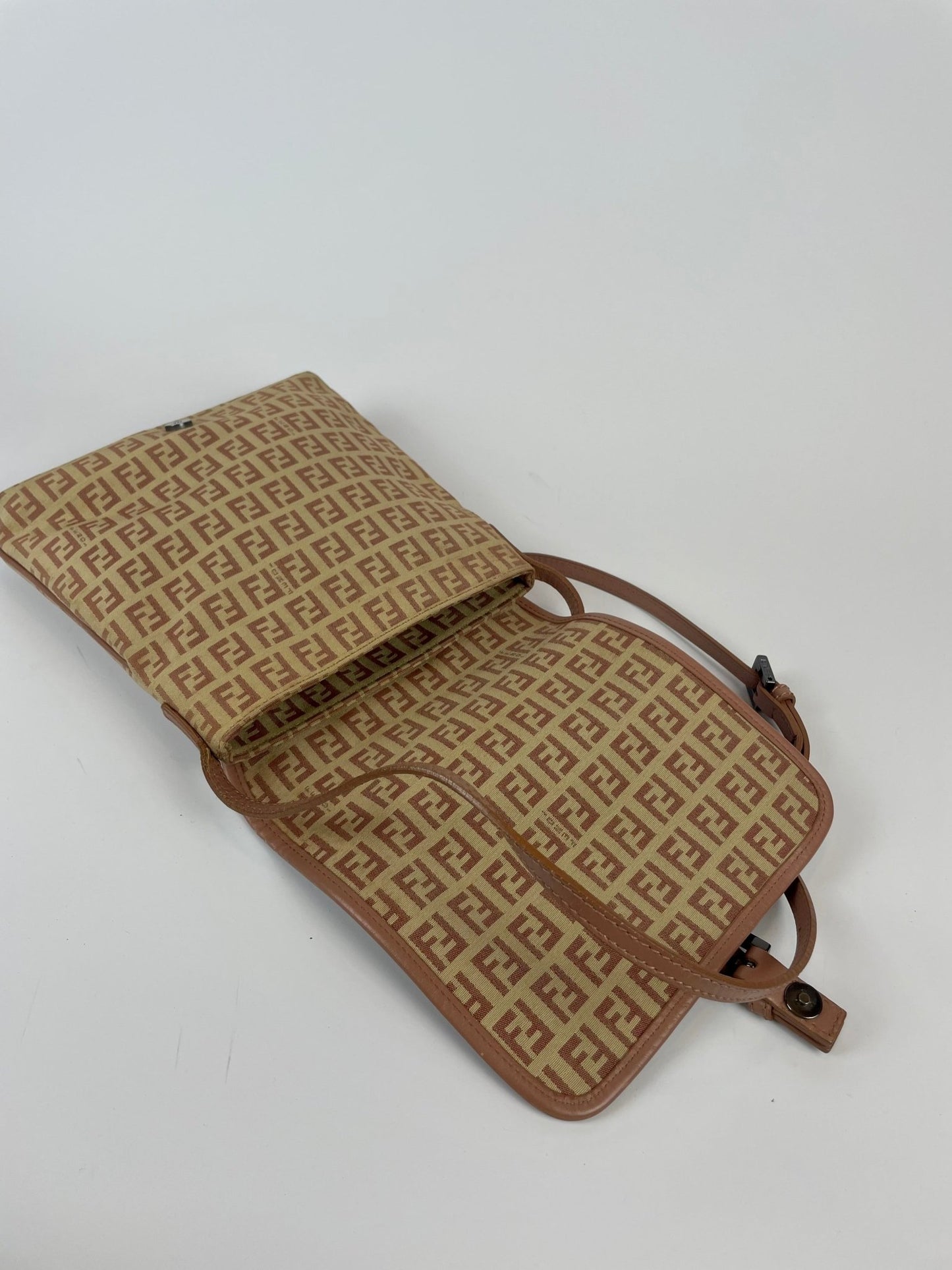 The Vintage Bag Fendi Zucca Monogram Messenger Bag