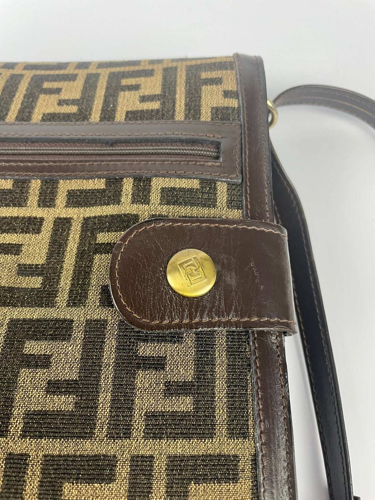 The Vintage Bag Fendi Zucca Monogram Messenger Bag